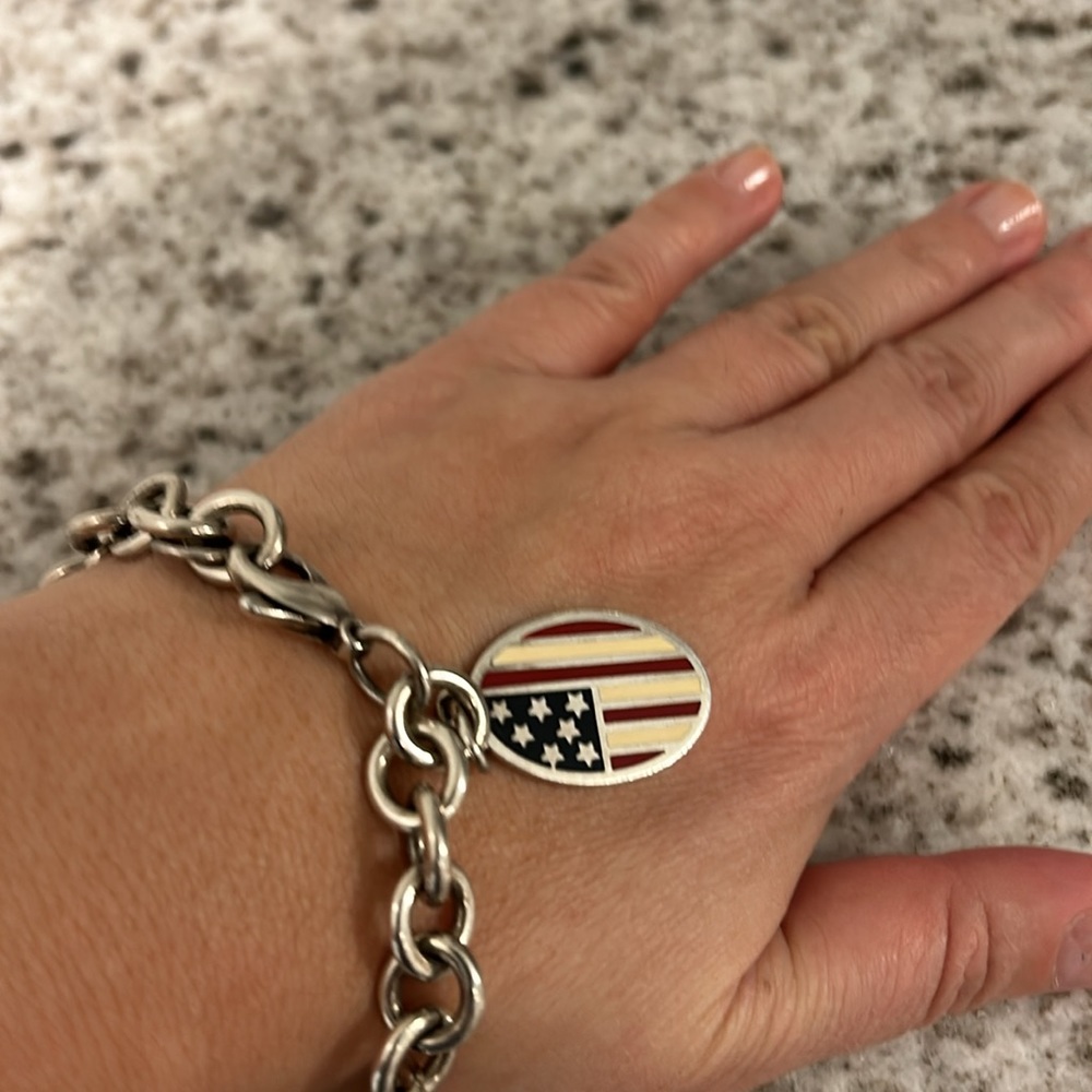 Tiffany 2001 American flag silver bracelet